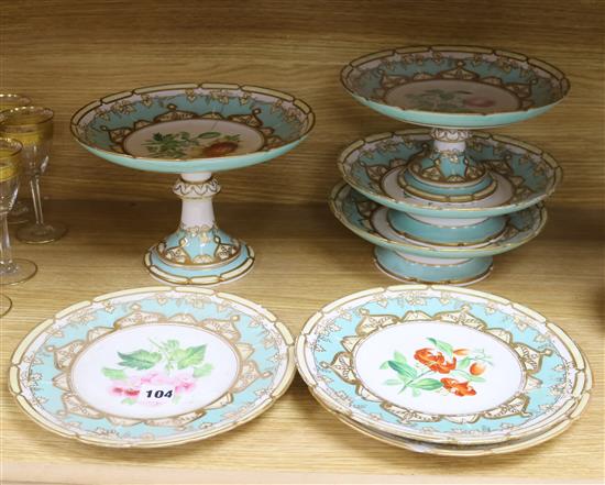 A Victorian Botanical part dessert service